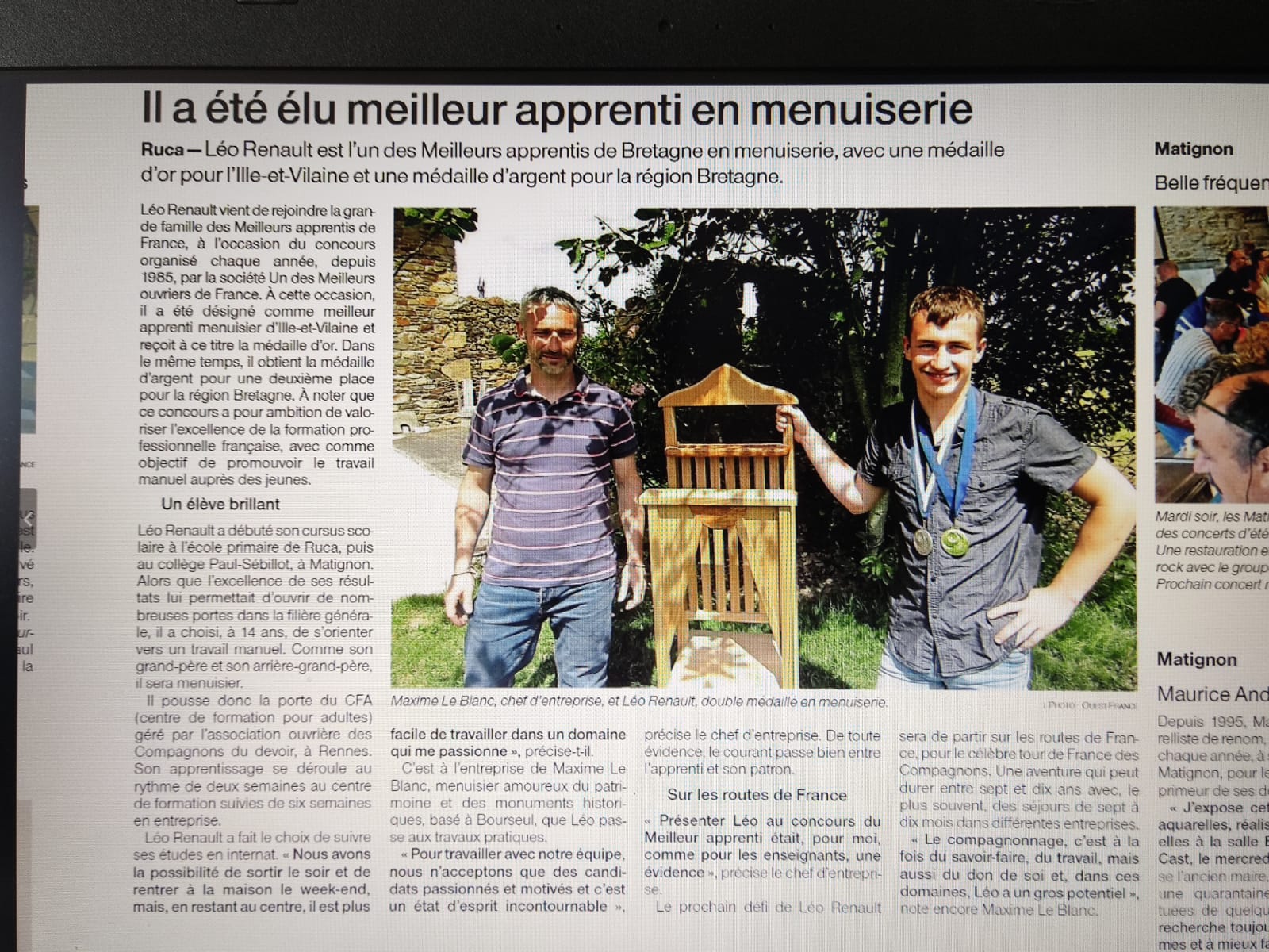 Menuiserie Leblanc Menuisier Traditionel A Dinan ACTUALITES